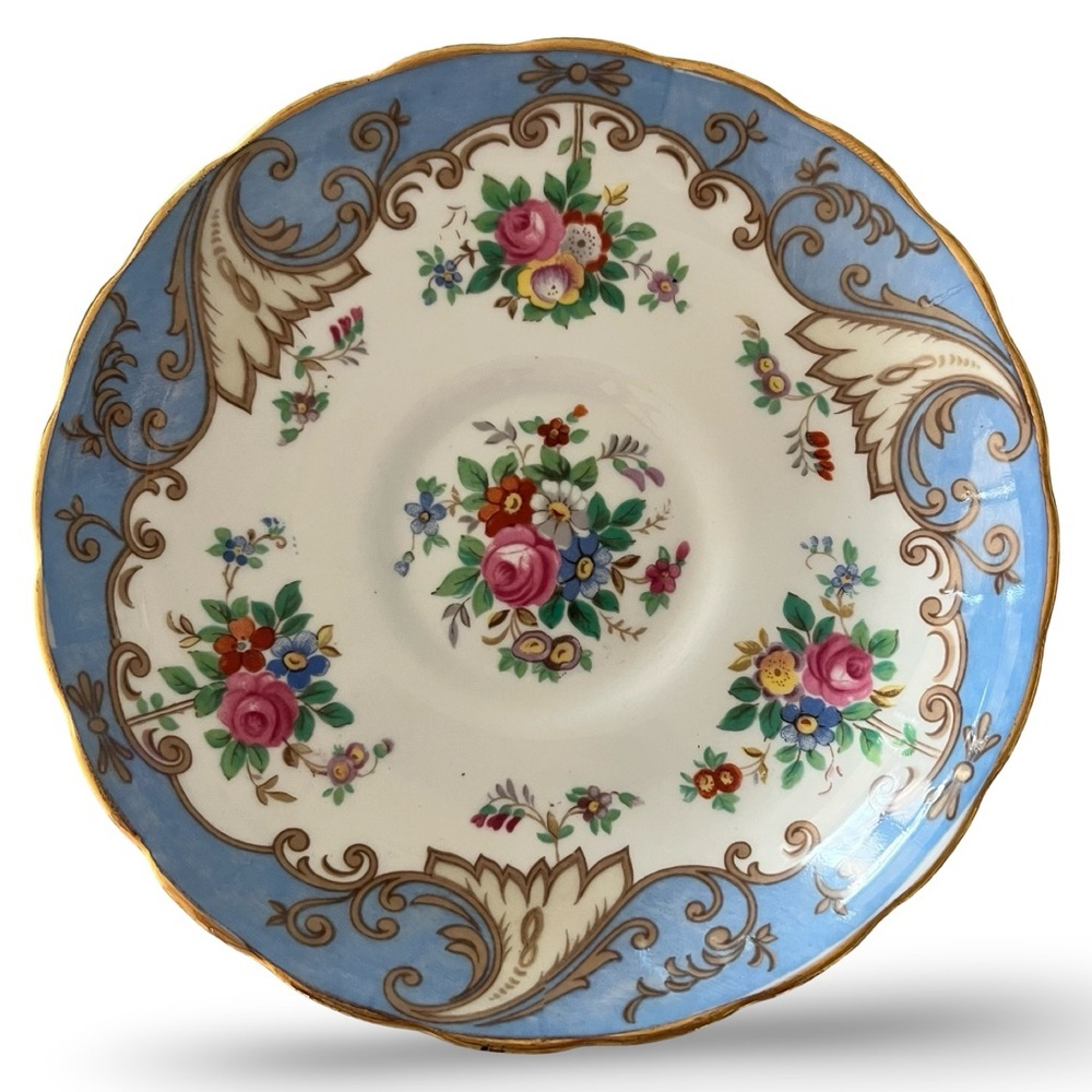 Tuscan Fine Bone China Blue Flower Bouquet Pattern Tea Cup and Saucer - Picture 6 of 10